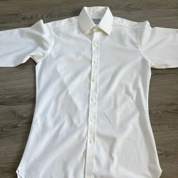 Turnbull & Asser Classic White French Cuff Dress Shirt 15.5 39 England Men